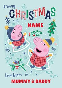 Tap to view Peppa Pig Personalised Mummy & Daddy  Christmas Card
