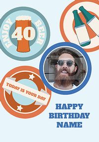 Tap to view Enjoy Beer Photo Birthday Card