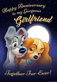 Tap to view Lady and the Tramp - Anniversary Girlfriend Card