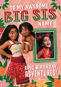 Tap to view Moana 2 Big Sis Birthday Photo Card