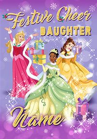 Tap to view Disney Princesses - Daughter Personalised Christmas Card