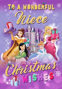 Tap to view Disney Princesses - Niece Personalised Christmas Card