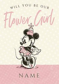 Tap to view Minnie Mouse - Flower Girl Personalised Card