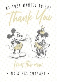 Tap to view Minnie & Mickey - Wedding Thank You Personalised Card