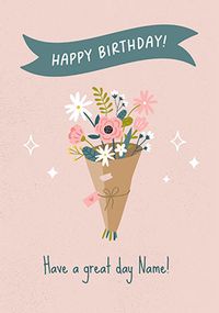Tap to view Floral Bouquet Personalised Birthday Card