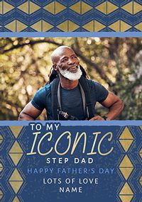 Tap to view Iconic Step Dad Photo Upload Father's Day Card