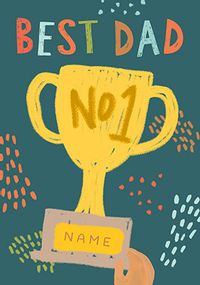 Tap to view Best Dad Number One Trophy Personalised Card