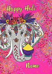 Tap to view Happy Holi Elephant Personalised Card