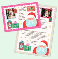 Tap to view Pink Letter From Santa Christmas Card