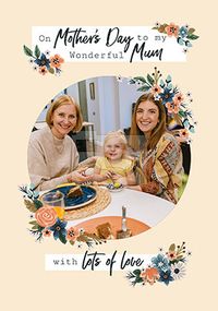 Tap to view Wonderful Mum Floral Photo Mothers Day Card