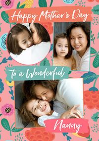 Tap to view Wonderful Nanny Floral Photo Mother's Day Card
