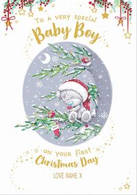 Tap to view Me To You - Baby Boy 1st Christmas Personalised Card