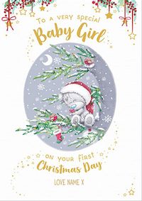 Tap to view Me To You - Baby Girl 1st Christmas Personalised Card