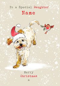 Tap to view Special Daughter Dog Personalised Christmas Card