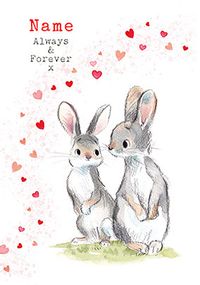 Tap to view Always and Forever Personalised Bunnies Card