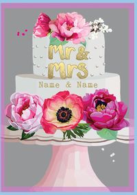 Tap to view Mr & Mrs Floral Wedding Cake Card