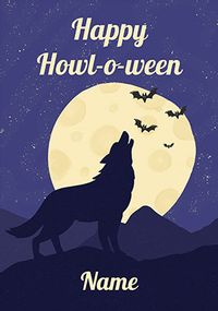 Tap to view Wolf Howl-o-ween Halloween Card