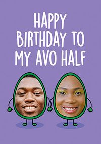Tap to view Avo Half Photo Birthday Card