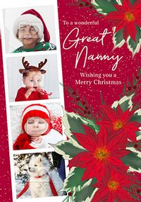 Tap to view Nanny Poinsettia Photo Christmas Card