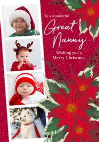 Tap to view Nanny Poinsettia Photo Christmas Card