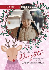 Tap to view Daughter Reindeer Photo Christmas Card