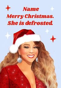 Tap to view She is Defrosted Personalised Christmas Card