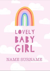 Tap to view Lovely Girl Personalised New Baby Card