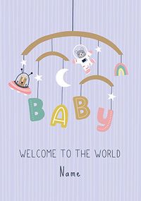 Tap to view New Baby Mobile Personalised Card