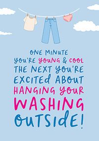 Tap to view Hanging Washing Outside Birthday Card