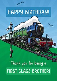 Tap to view First Class Brother Birthday Card