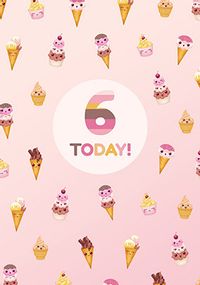 Tap to view 6 Today Ice Cream And Cup Cakes Birthday Card