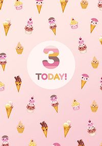 Tap to view 3 Today Ice Cream And Cupcakes Birthday Card