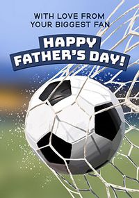 Tap to view Biggest Fan  Football Father's Day Card