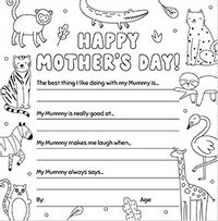 Tap to view Colour and write on me  Animal Mother's Day Card
