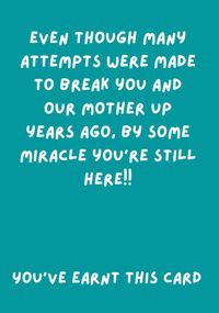 Tap to view Miracle You're Still Here Father's Day Card