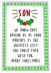 Tap to view Greatest Gift Son Christmas Card