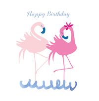 Tap to view Two Flamingos Birthday Card