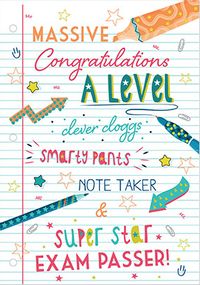 Tap to view Massive Congrats A Level Results Card