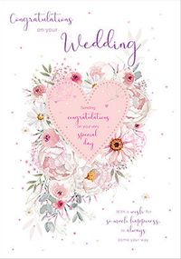 Tap to view Heart and Flowers Wedding Card