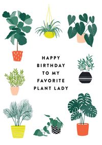 Tap to view Favourite Plant Lady Birthday Card