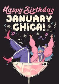 Tap to view January Chica Birthday Card