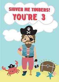 Tap to view Shiver Me Timbers 3rd Birthday Card