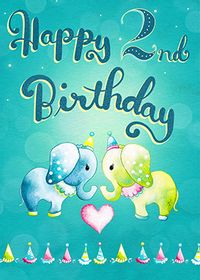 Tap to view Elephants 2ND Birthday Card