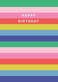 Tap to view Colourful Stripes Birthday Card