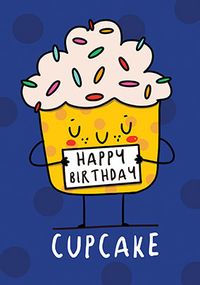 Tap to view Happy Birthday Yellow Cupcake Card