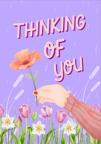 Tap to view Holding a Flower Thinking of You Card