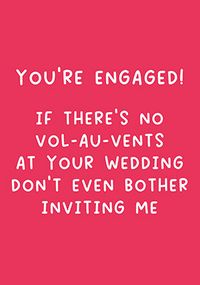 Tap to view No Vol-Au-Vonts Engagement Card