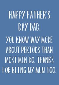 Tap to view You Know Way More About Periods Father's Day Card