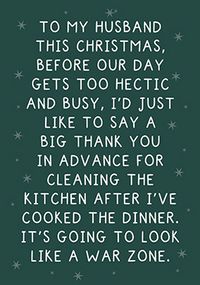 Tap to view Husband Clean the Kitchen Christmas Card