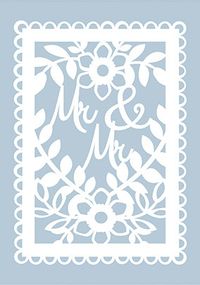 Tap to view Blue Mr and Mr Wedding Card